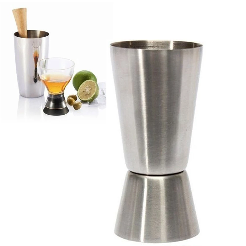 

25ml 50ml Silver Bar Cocktail Shot Stainless Steel Mini Multipurpose Double Measuring Cup