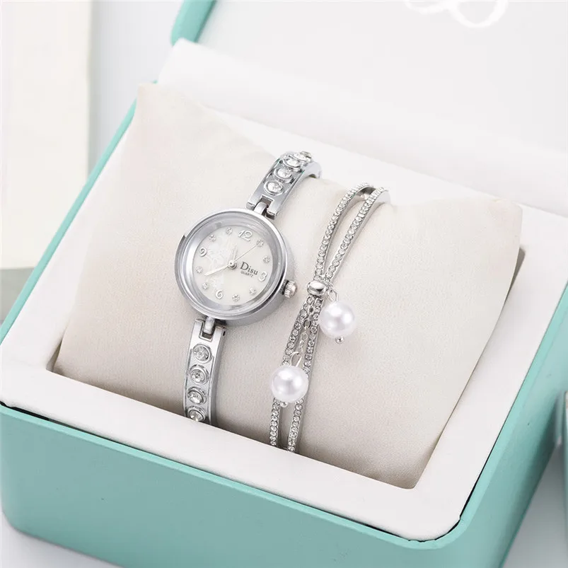 Light Luxury Girl Temperament Watch Bracelet Set Chain Watch Birthday Gift Women's Watch Bracelet Set with Box D25 (9)