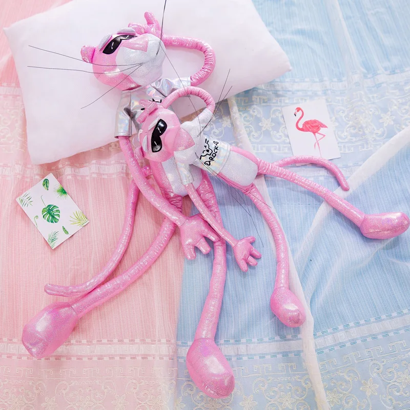 

60cm-130cm Lovely Children Gift Naughty Pink Panther Stuffed Toy Leopard Plush Doll Plaything Christmas Birthday Presents