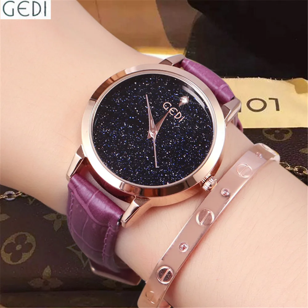 Woman Watches Brand Luxury Famous GEDI Ladies Simple Fancy Clock Water
