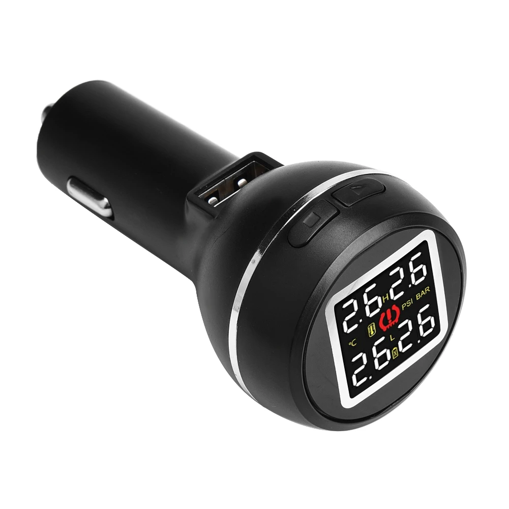 Автомобиль TPMS шин давление мониторинга системы ЖК дисплей Авто прикуриватели USB зарядное устройство 4 внутренних сенсор Лидер продаж