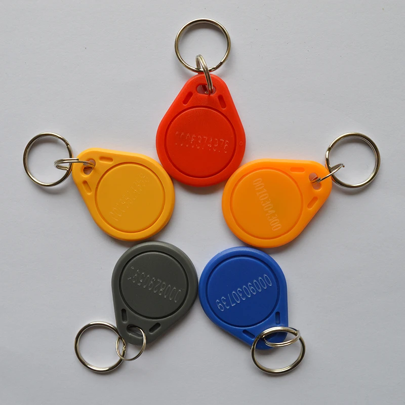 100pcs EM4100 125khz ID Keyfob RFID Tags Access Control Card Porta Chave Card TK4100 Sticker Key Fob Token Ring Proximity Chip