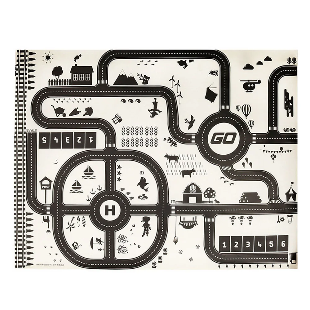 Современный стиль, автомобиль, городская сцена, таффик, карта шоссе, игровой коврик, детские коврики, коврик для ползания, развивающие игрушки для детей, игры, дорожный ковер