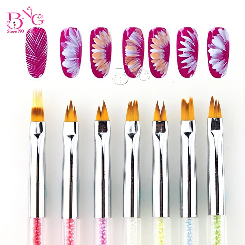 Dual-ended UV Gel French Nail Brushes