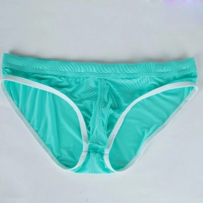 Мужские трусы брифы из вискозы серые ультратонкие шелковистые с заниженной