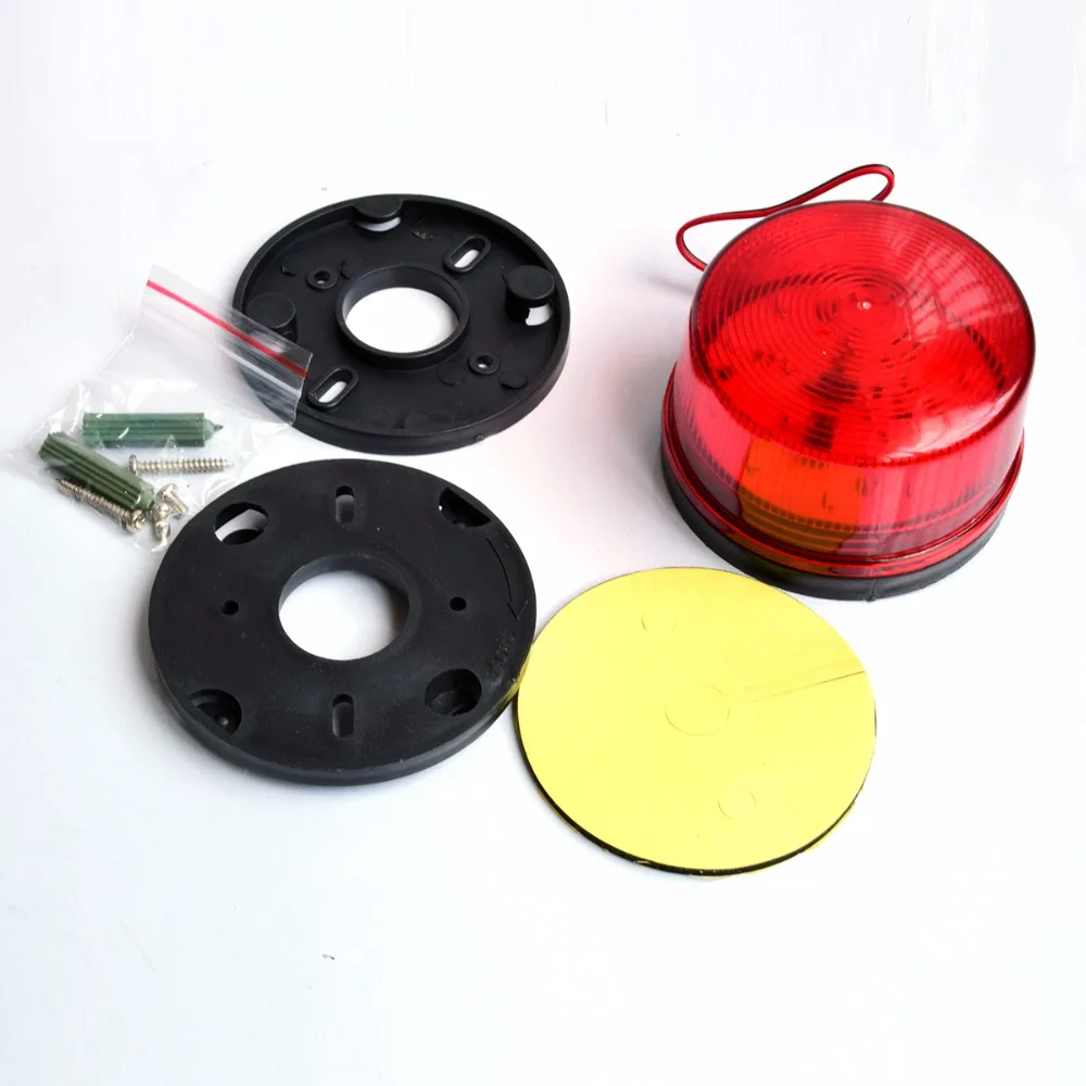 Красный мини проводной Строб Сирена DC12V сигнала Предупреждение светодиодная вспышка лампы высокой сигнальная лампа для дома Охранной