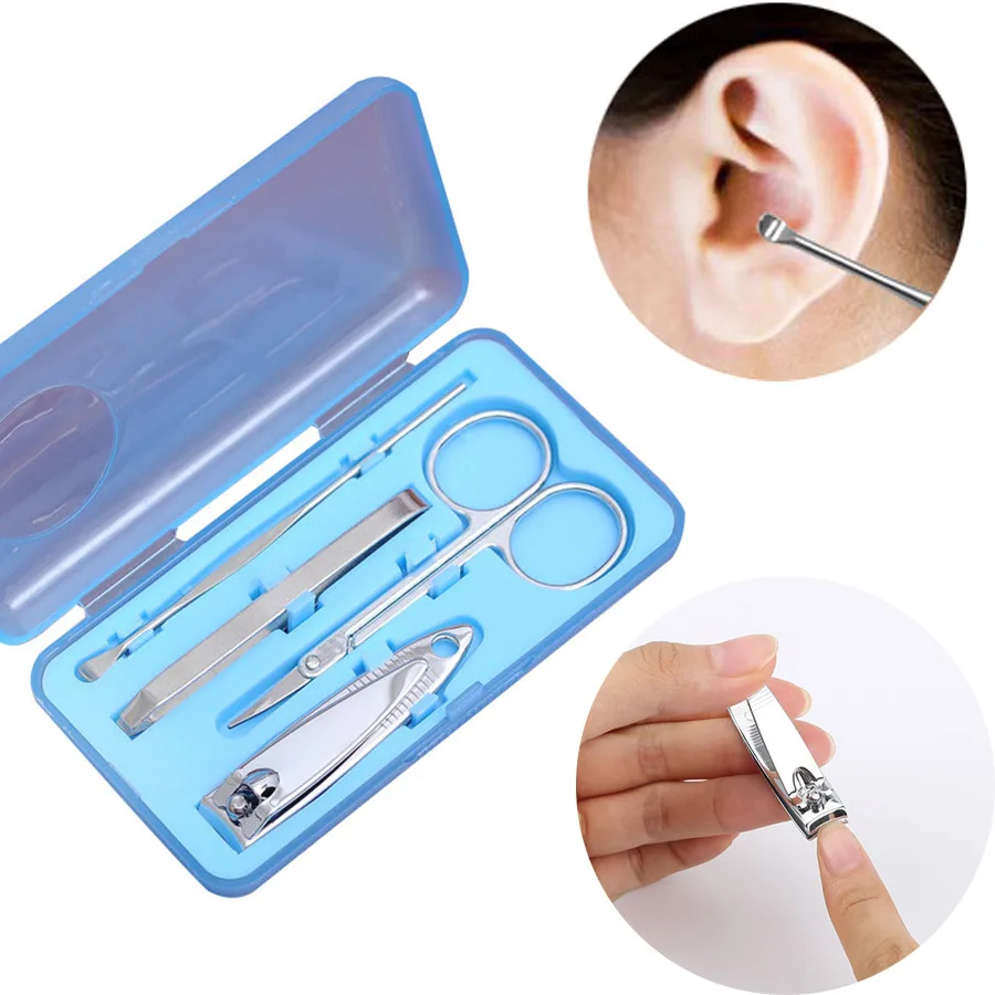 

4Pcs/set Stainless Steel Nail Art Tools Clippers File Beauty Scissors Manicure Tools with plastic box Nail Correction Nippers