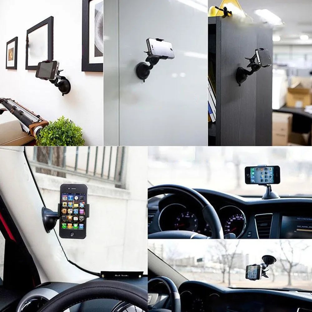 Вращающийся на 360 градусов Автомобильный Кронштейн для мобильного телефона, крепится на лобовом стекле, приборной панели, автомобильный держатель для телефона для iPhone, iPad, samsung, gps
