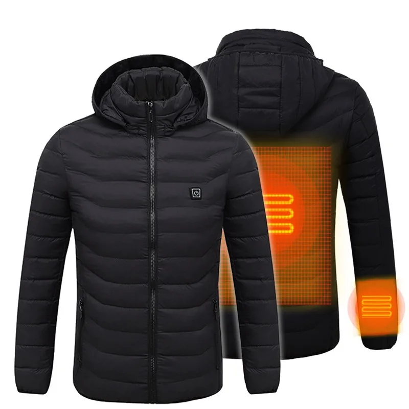 Hunting Fishing Camping Hiking Outdoor Sports USB Electric Battery Heated Jacket Heating Hoodie Cloth Warmer Coats Best Gift