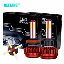 Geetans мини фар автомобиля H7 LED H4 H11 H8 H9 9005 9006 HB2 HB4 HB3 Водонепроницаемый УДАРА супер яркий для всех автомобилей 6500 К 8000lm EJ