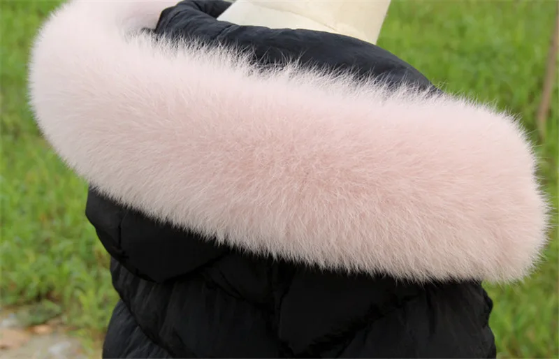 Натуральный натуральный мех лисы воротник женский шарф зимнее пуховое пальто с меховым капюшоном-воротником из лисьего меха шарфы теплый шейный шарф модная шаль