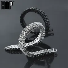Хип-хоп 2 ряда Iced Out Кубический Цирконий Браслет Bling теннисная цепочка браслеты с горным хрусталем для женщин и мужчин CZ звено цепи для мужчин ювелирные изделия
