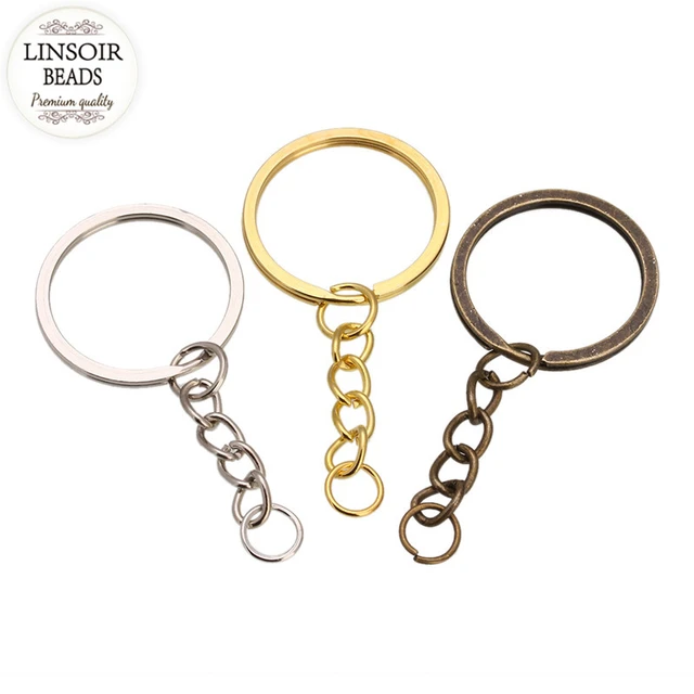 20pcs/lot Metal Key Rings Key Chains Antique Bronze Gold Rhodium Color 60mm  Long Keyrings Split Rings KeyChains Wholesale - AliExpress