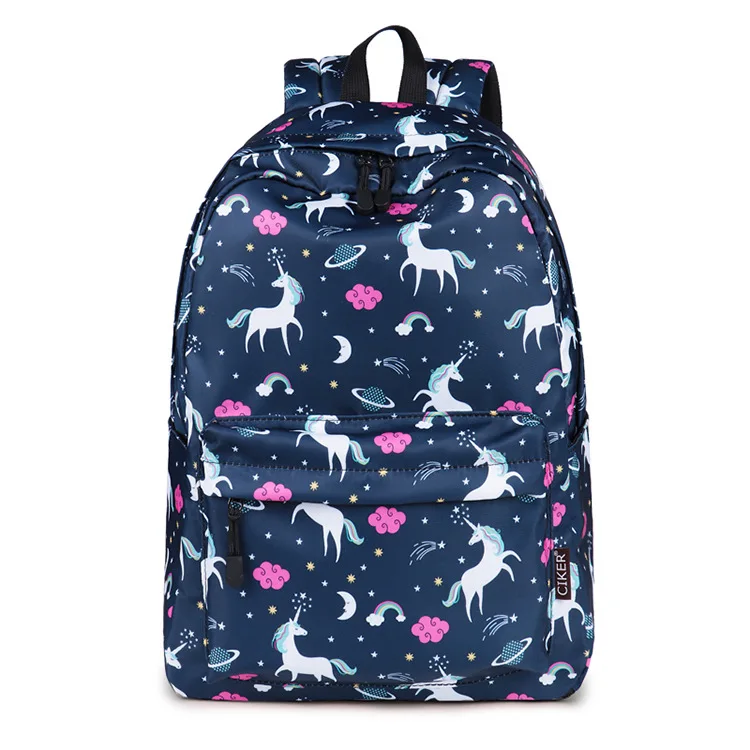 Tourya водонепроницаемые женские сумки милый единорог с животным принтом школьный рюкзак для девочек-подростков рюкзак для ноутбука Mochila Escolar - Цвет: dark blue