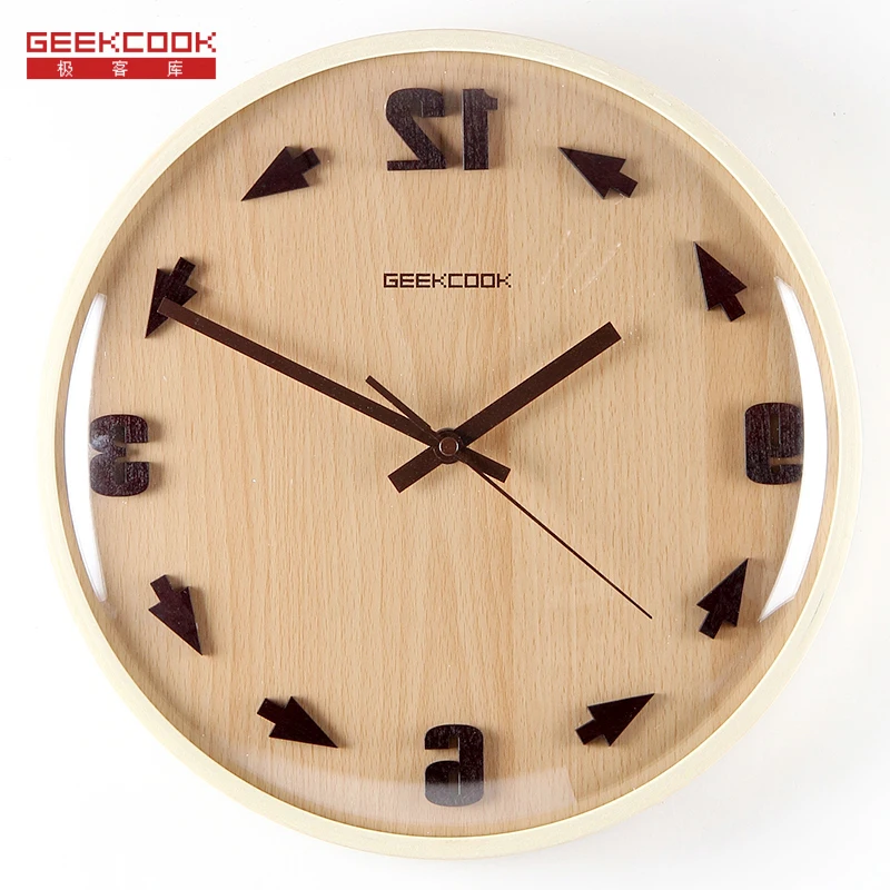 Crazy Time Reversal 3D Digital 31.5cm Wood Glass Modern Design Wall