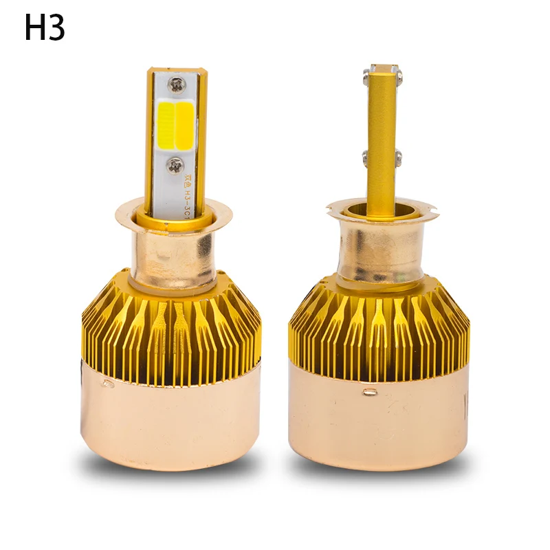 YHKOMS H7 светодиодный лампы 3000 К 6000 фар автомобиля H4 H8 H11 H1 H3 9005 9006 880 881 H27 белого и желтого цвета противотуманные лампы двойной Цвет фар