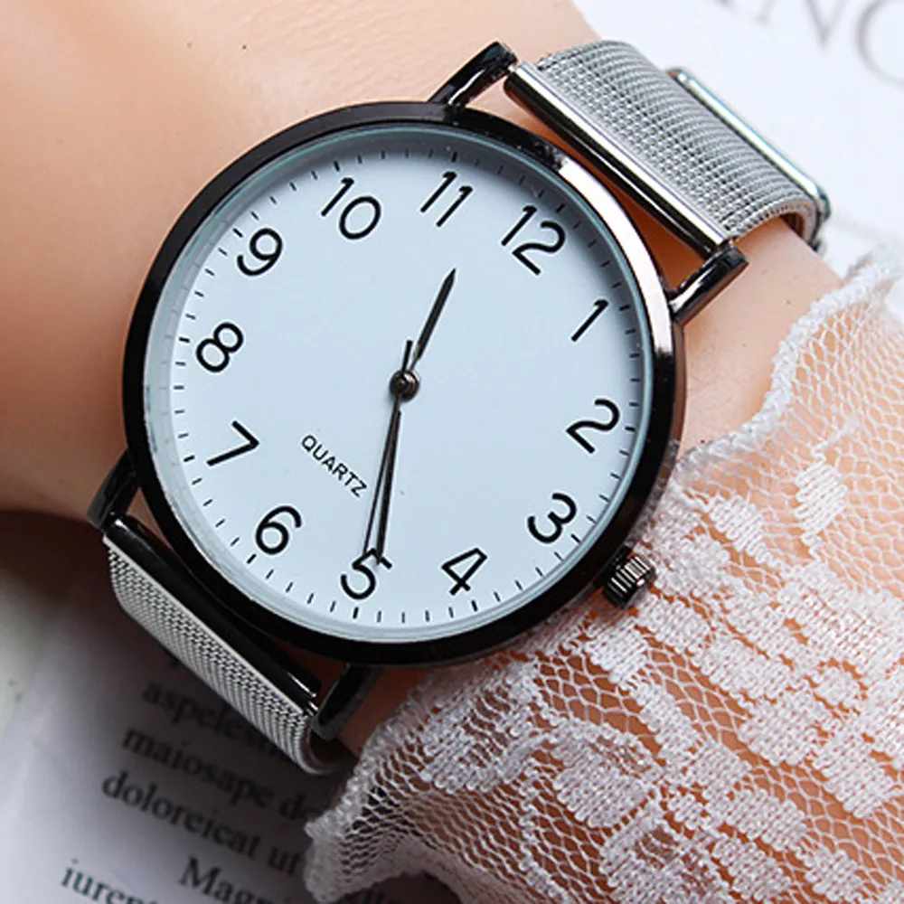 Мужские часы унисекс, простые, деловые, Топ бренд, Роскошные, нержавеющая сталь, сетчатый ремешок, кварцевые наручные часы, повседневные, мужские часы, reloj hombre