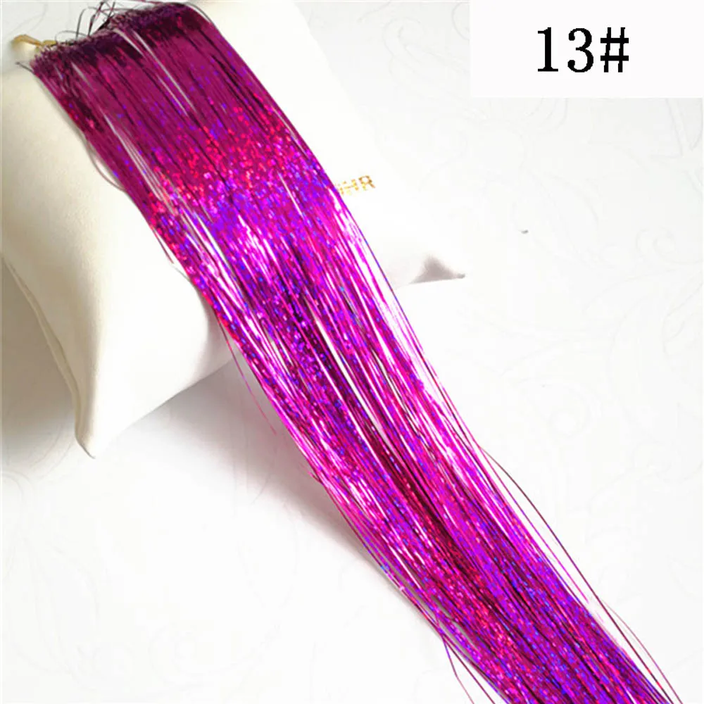 3" 150 прядей/шт Блестки для волос Bling 14 цветов для женщин девушек Hairstyling - Цвет: 13