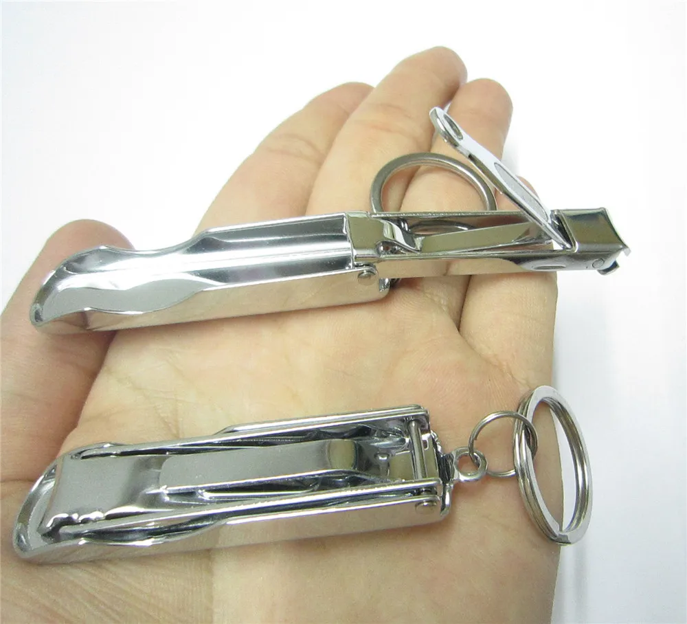 EDC Gadget Fold Fingernail Clipper Toenail Toe Nail Cutter Scissor Trimmer Keychain key ring