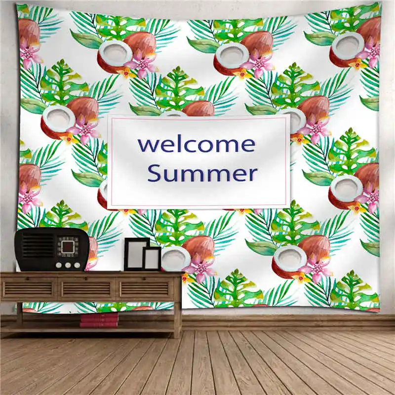 Tropical plants flower palm tapestry animal  (13)