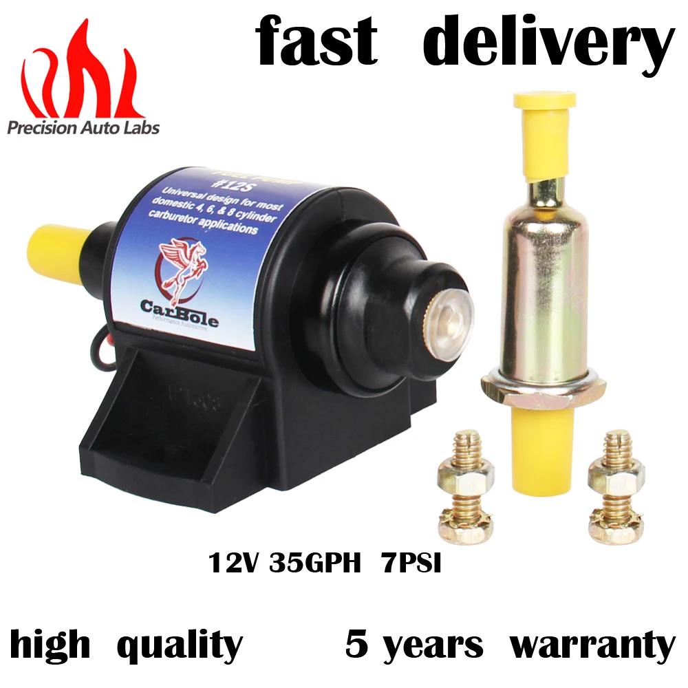 Precision Auto Labs Universal 12v 35gph 7psi Micro Electric Fuel Precision Auto Labs Universal 12v 35gph 7psi Micro Electric Fuel Pump For Sel Gasoline Low Pressure Oil