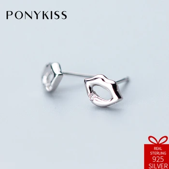 

PONYKISS Trendy Solid S925 Sterling Silver Lips Fashion Stud Earrings Women Party Anniversary Jewelry Sexy Accessories Gift