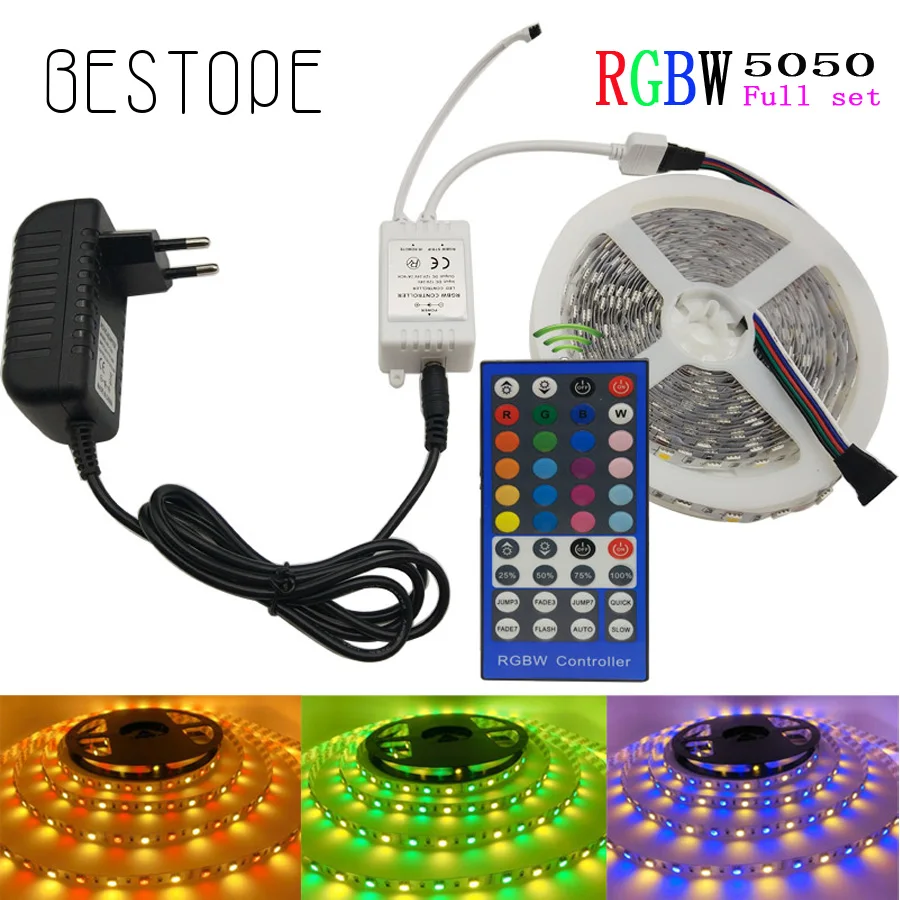 

DC12V 5050 LED Strip NON Waterproof RGBW Flexible LED Light 60LED/m Waterproof IP20 RGB+White Tape for decoration
