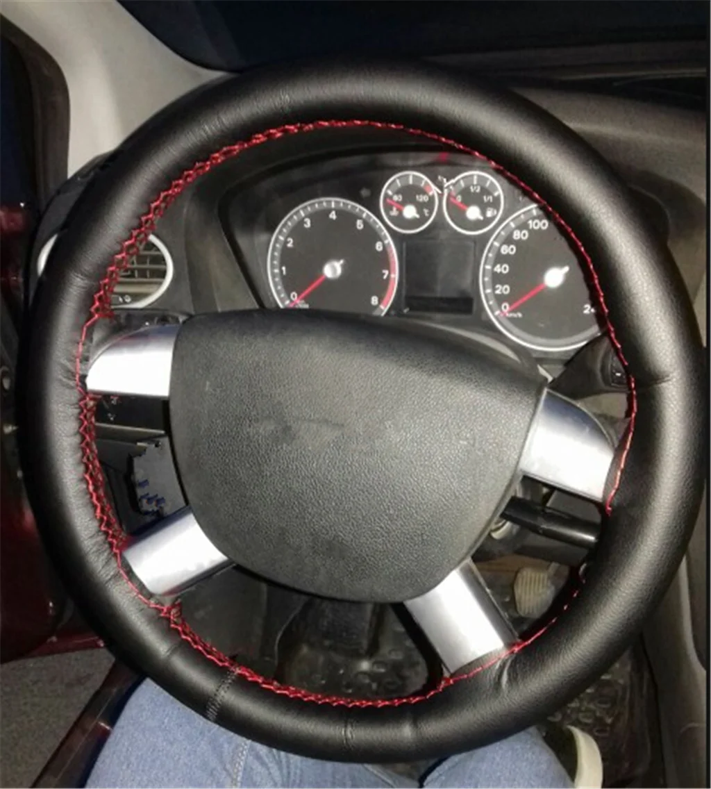 38 см DIY чехол рулевого колеса автомобиля мягкая кожа плетеные иголки, аксессуары для шитья для Ford Transit Ranger Mustang Ka Fusion Focus