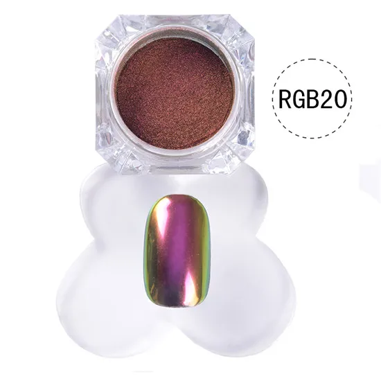 1 коробка блеск для ногтей Пудра Хамелеон Смешанные Красочные Голографический лазерный порошок для ногтей хром пигмент пыль дизайн ногтей DIY инструмент дизайна - Цвет: Color RGB20