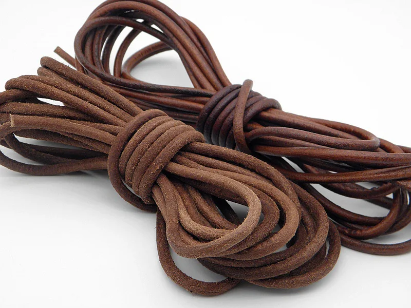 

New Vintage 100% Genuine Leather Round Thong Cord Leather Cord String Rope for DIY Necklace Bracelet DIY Jewelry Making Dia 4mm