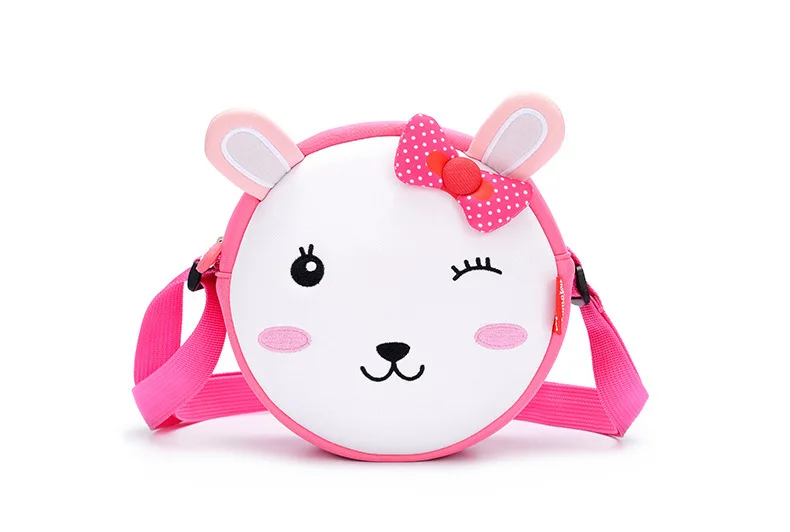 Сумки для детей Месседжер-сумка для девочек ясельного возраста Неопрен милый розовый кролик персонаж сумка младенческой кошелек кошеелк для малышей 1-6Y