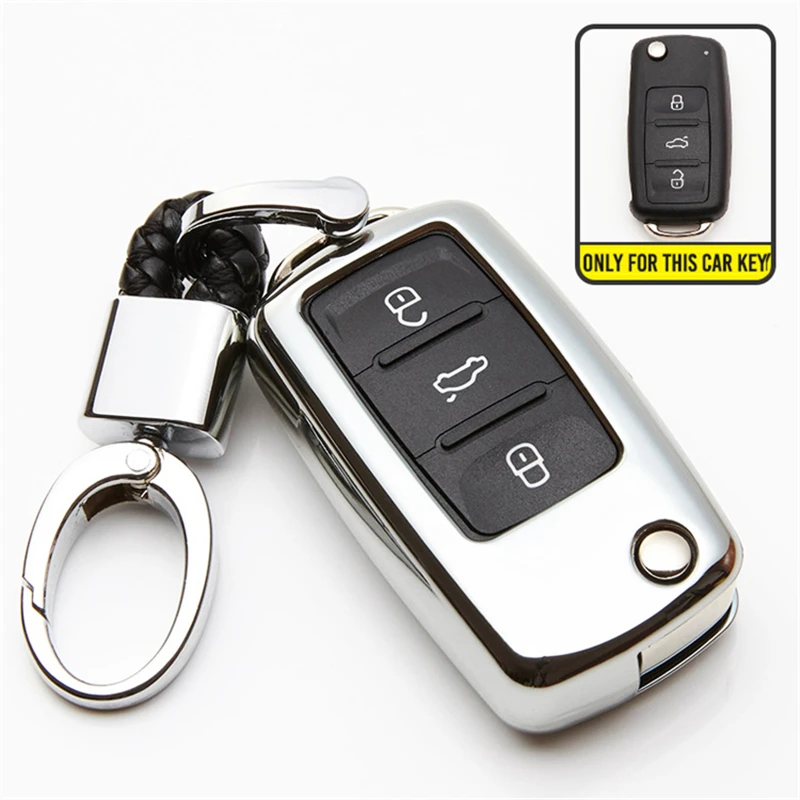 KUKAKEY ТПУ чехол для автомобильного ключа Volkswagen VW Passat CC POLO Golf jetta tiguan Gol Cross Fox Plus Eos