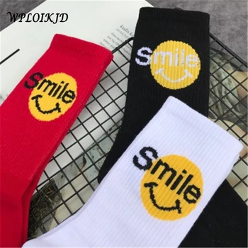 

[WPLOIKJD] Harajuku Hip Hop Cotton Ankle Socks Women Funny Long Dress Socks Smiley Ins Casual Crew Socks Streetwear Kanye West