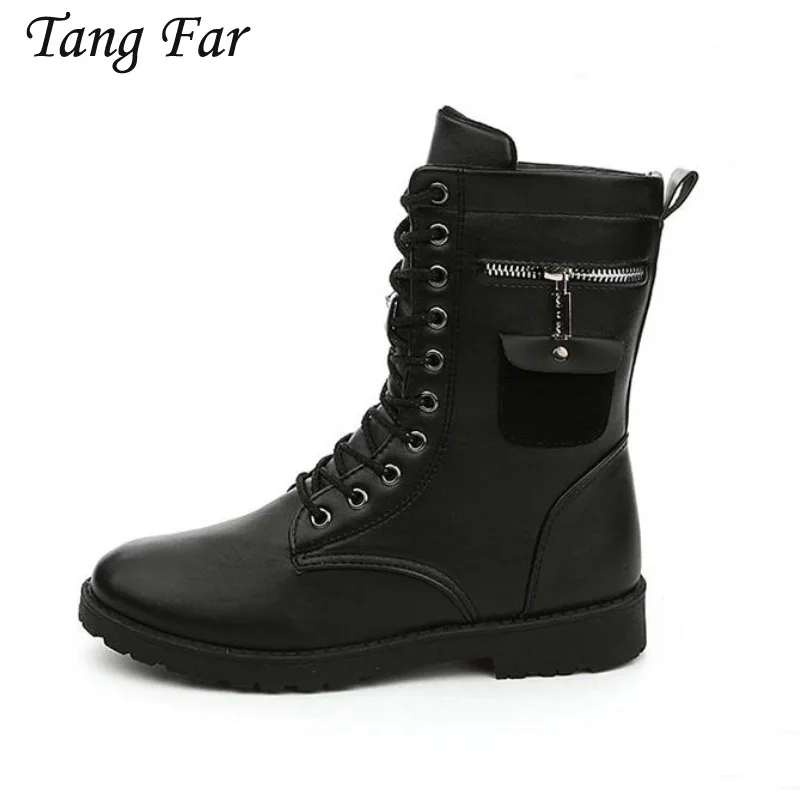 

England Zipper Boots Punk Motorcycle Martin Boots Luxury Brand Men Boots Black Autumn Fashion Bota Masculina