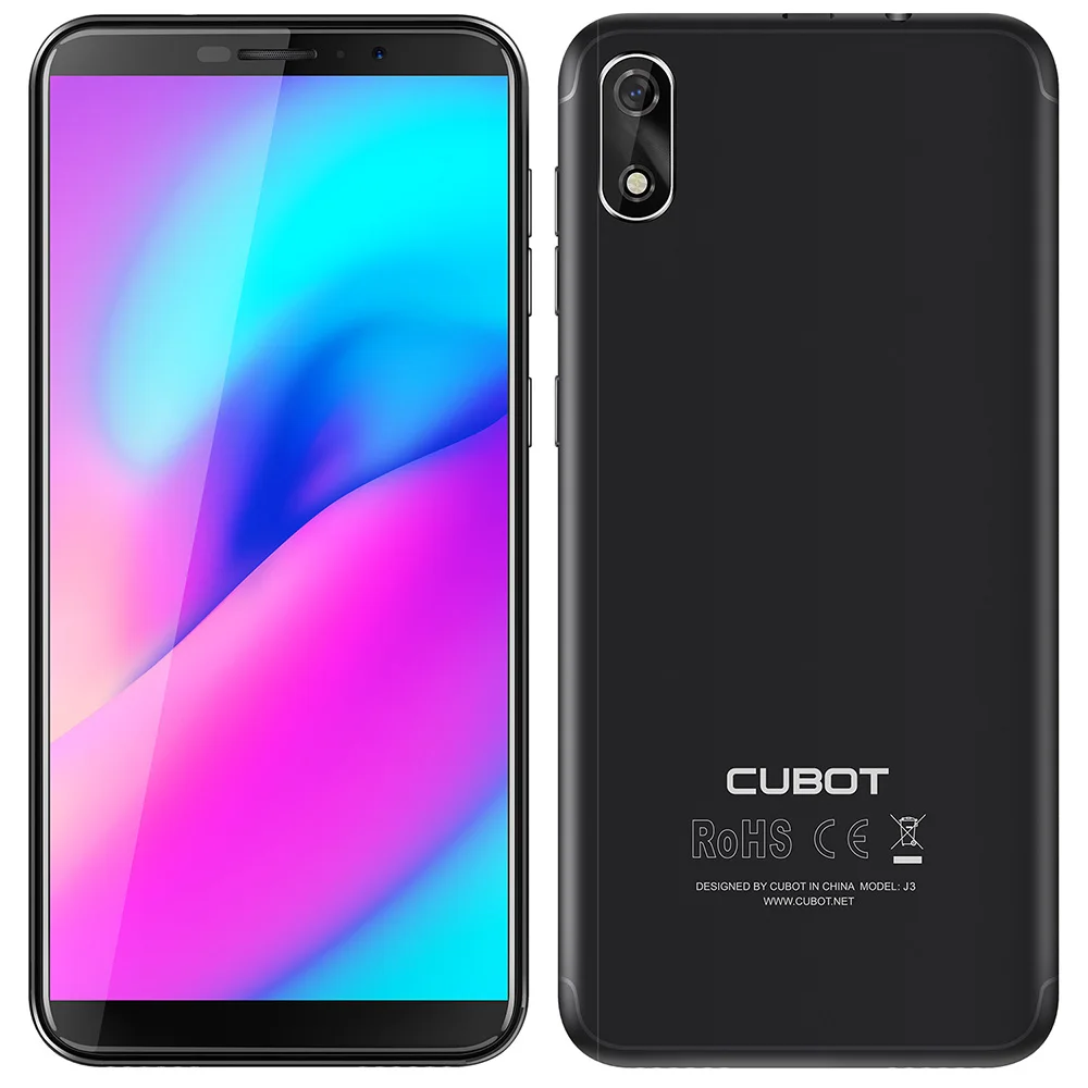 Cubot J3 3g смартфон 5,0 дюймов Android GO MT6580 4 ядра 1. 3g Гц 1 ГБ Оперативная память 16 ГБ Встроенная память 8.0MP сзади Камера 2000 мАч Съемная Батарея