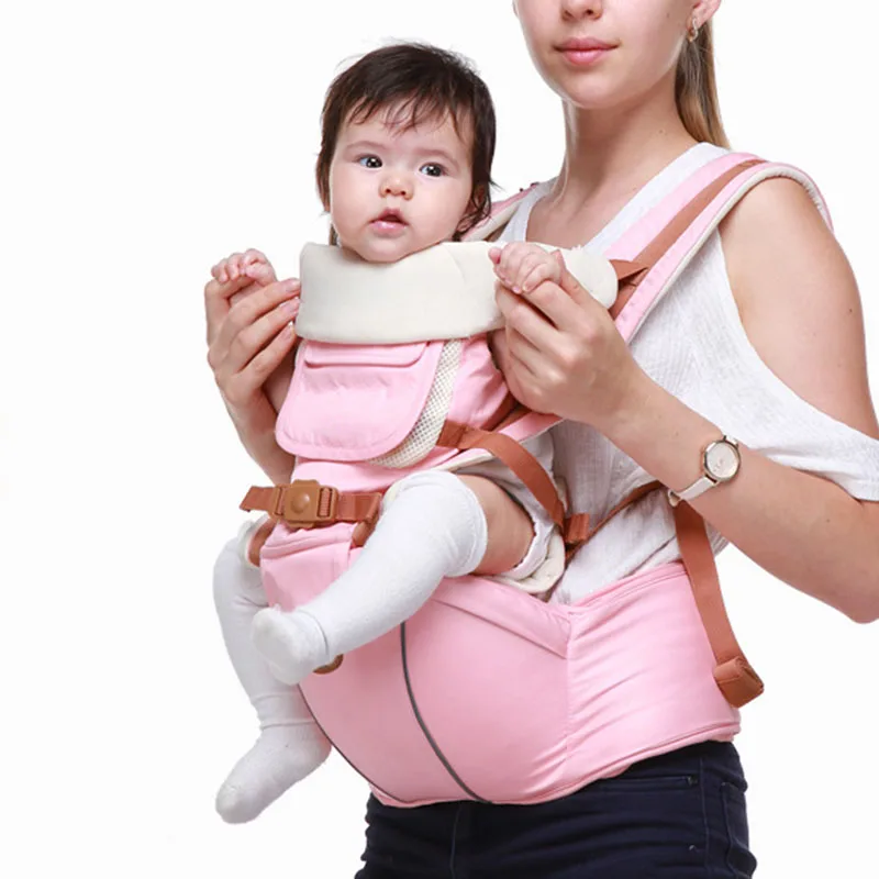 

Baby Carrier with Hip Seat Ergonomic Adjustable Strap Baby Wrap Carrier Sunshade Wind Prevent 998