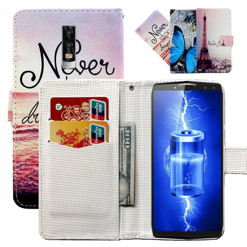

Fashion 11 Colors Cartoon Painting PU Leather Magnetic clasp Wallet Cover For Blackview P10000 Pro Case
