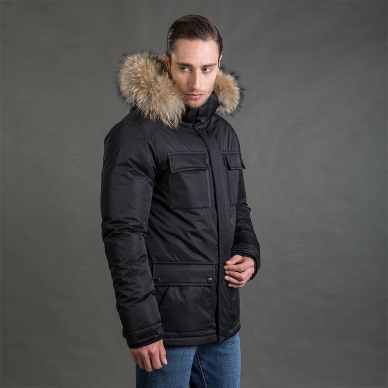 HERMZI 2018 Winter Jacket Men Parka Thick Padded Coat Thinsulate Jacket Detachable Hood Raccoon Fur European Size Free Shipping HERMZI 2018 Winter Jacket Men Parka Thick Padded Coat Thinsulate Jacket Detachable Hood Raccoon Fur European Size Free Shipping