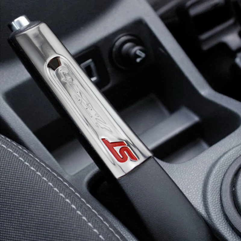 Potro coche ardiendo-estilo cromo freno de mano Ajuste de freno de mano cubierta de la etiqueta engomada para Ford Nuevo Fiesta MK7 2009-2017 partes interiores Potro coche ardiendo-estilo cromo freno de mano Ajuste de freno de mano cubierta de la etiqueta engomada para Ford Nuevo Fiesta MK7 2009-2017 partes interiores