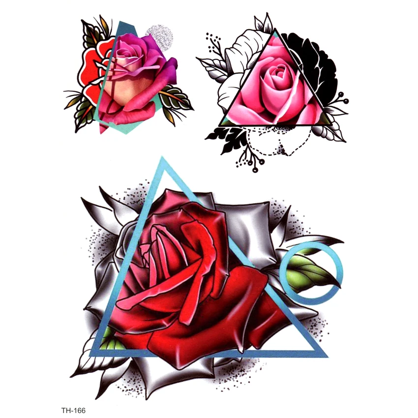 5pcs Red Rose Waterproof Temporary Tattoos Stickers Tatouage Temporaire Femme Flower The Flash Henna Tatoo 3d Sticker Aliexpress Beauty Health