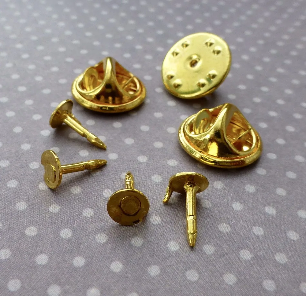 

100 Pairs Tie Tacks Butterfly pinch back Pins Clutch Back Lapel Scatter Pin Gold tone