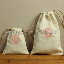 100 шт/партия, хлопковый Подарочный чехол для хранения и упаковки с длинным ремешком пылеотталкивающий мешок