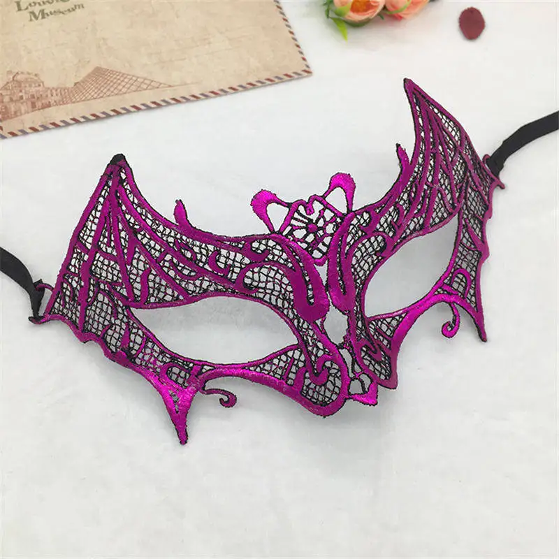 Фиксированная форма, Дамская Сексуальная Маскарадная маска из кружева для карнавала, Хэллоуина, выпускного вечера, Вечерние Маски, фиолетовые, горячее тиснение#35 - Цвет: PM009TZ