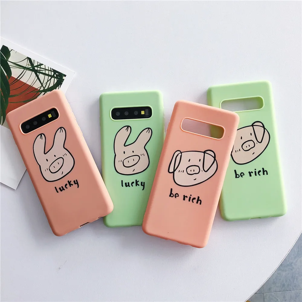 Cute Pig Case For Samsung Galaxy S10 S10e S9 S8 Note 9 8 Cover Soft Silicone TPU Phone Cases For Samsung S9 S8 S10 Plus S10+     (27)