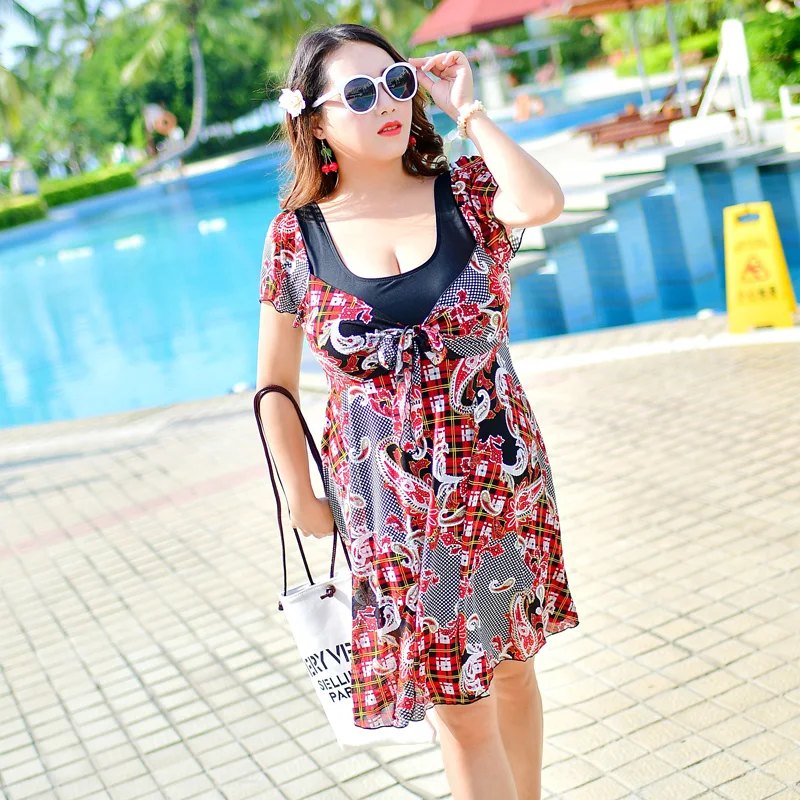 MANYIER New swimsuit female one piece swimsuit shoulder skirt style swimwear Conservative big yards swimsuit women MANYIER New swimsuit female one piece swimsuit shoulder skirt style swimwear Conservative big yards swimsuit women