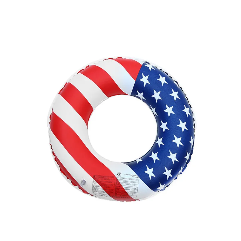 

Water Sports US Flag Swimming Ring Pool Inflatable Rainbow Swim Ring Adult Swim Ring Lifebuoy Inflatable Toy For Children #3j18