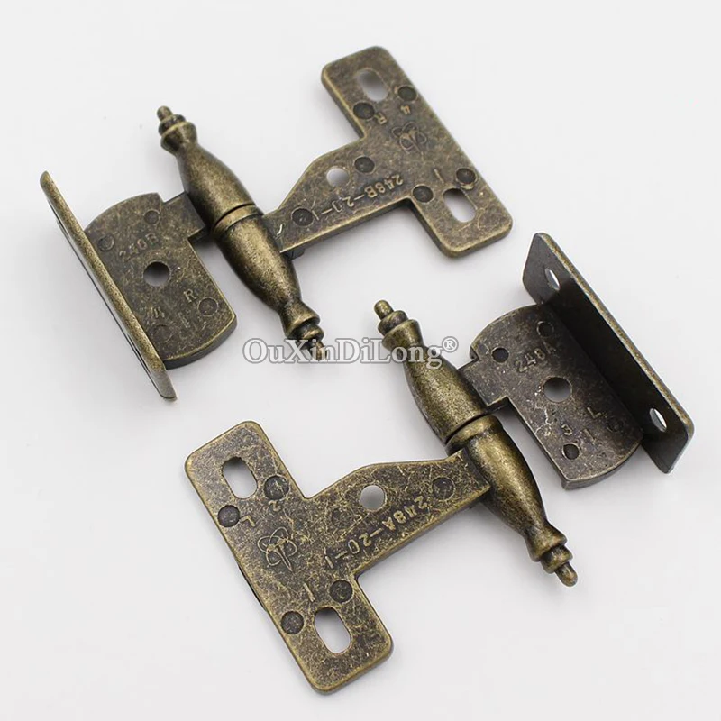 

Retro Vintage 6Pairs European Antique Metal Furniture Hinges Wardrobe Cupboard Wine Cabinet Detachable Hinge Bronze Hinges