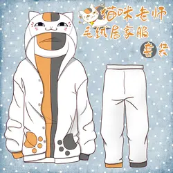 Nyanko-sense Natsume Yuujinchou Фланелевая Пижама унисекс для косплея Бесплатная доставка