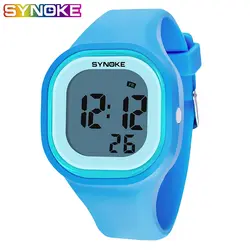 SYNOKE дети часы детский цифровой светодиодный Мода силикона красочные мальчиков наручные часы для девушек Водонепроницаемый подарок