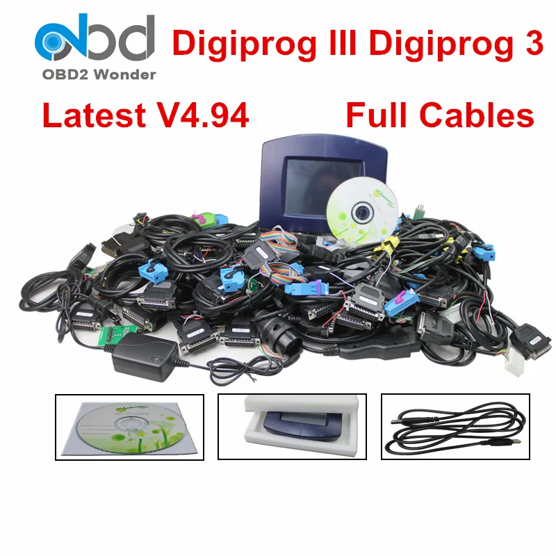 Полный комплект Digiprog3 Digiprog 3 V4.94 FTDI программатор одометра III DigiprogIII OBD2 коррекция